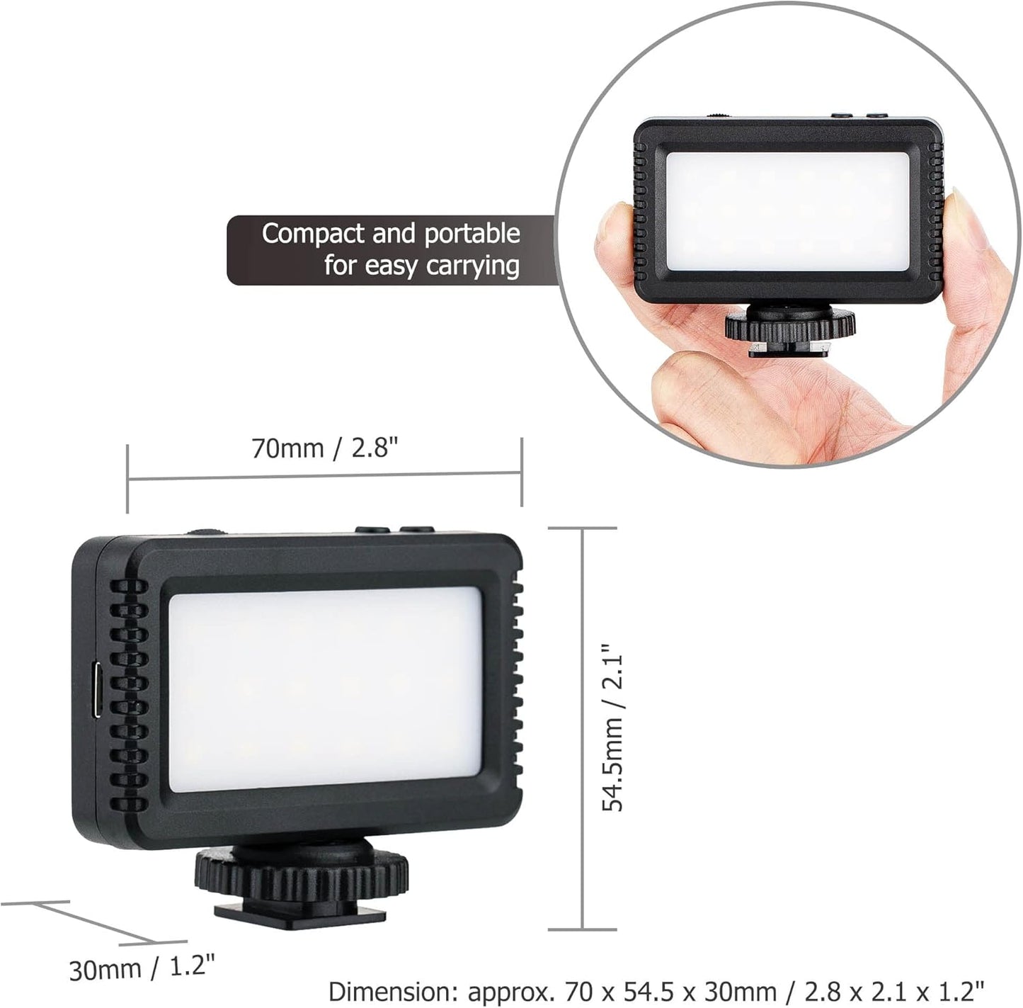 KIWIFOTOS ZV-1F ZV1F ZV-1 ZV1 ZV-E10 ZVE10 V1 R50 Mini LED Video Light for Sony II II Canon PowerShot EOS V & More
