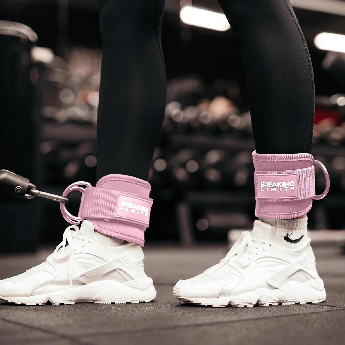 Pink Ankle Straps for Cable Machines Women - Cable Kick Back Ankle Cuffs for Cable Machine - Ankle Bands for Working Out - Tobilleras para Mujer Gym - Leg Cuffs for Gym Cable - Poleas para