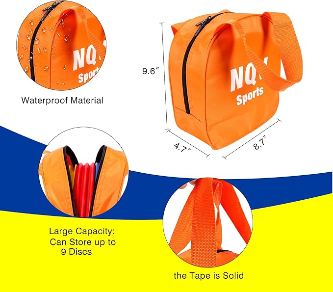 NQV Disc Golf Set with Bag,Disc Golf Beginner Set,6 Pack Flying Discs with Putters Drivers Mid Ranges+1 Disc Golf Bag for Beginners