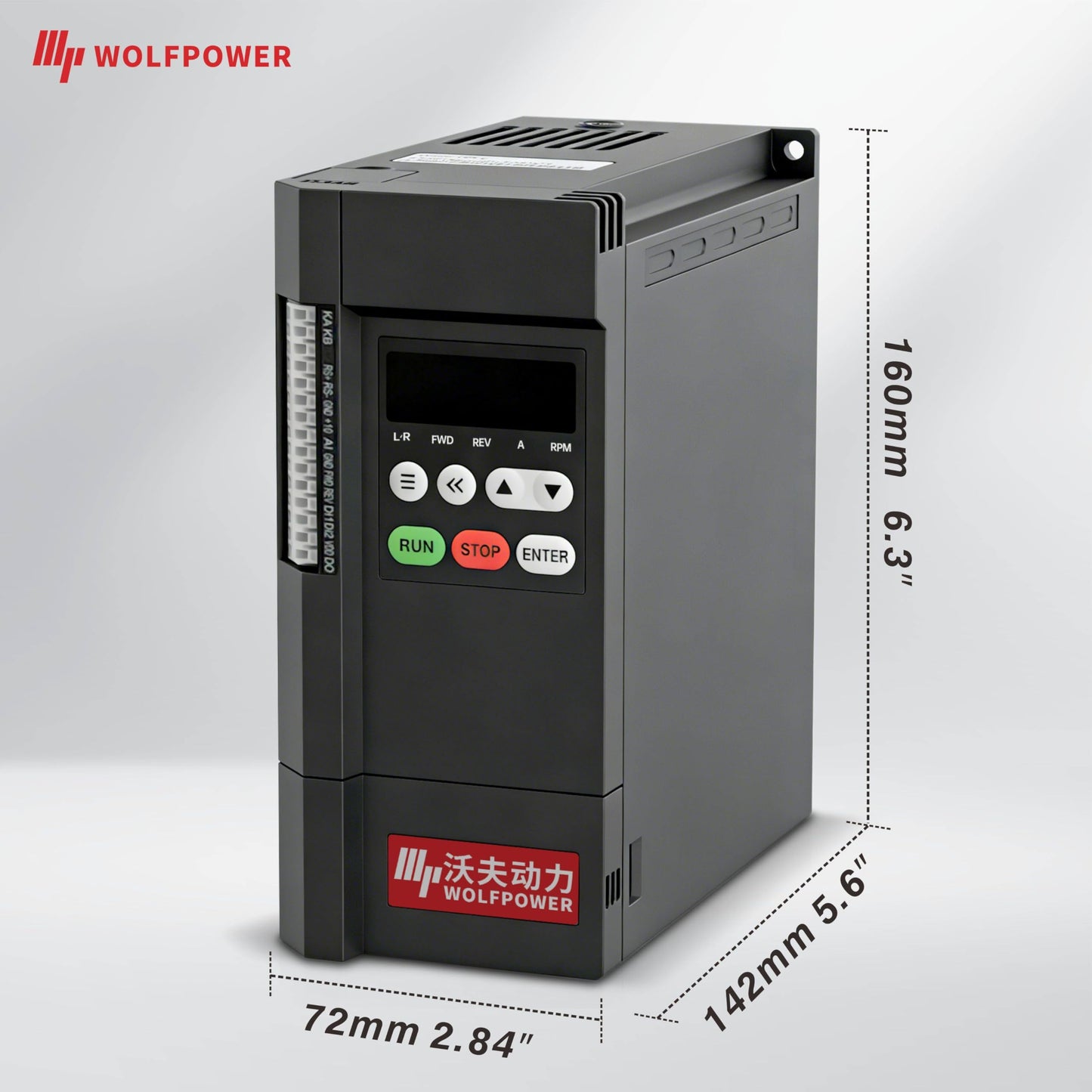 Wolvneo 1.5kW/2hp VFD, 220V Single Phase Input to 220V 3 Phase Output Variable Frequency Drive, 0–500Hz Motor Speed Controller for CNC Spindle, Pump, Fan