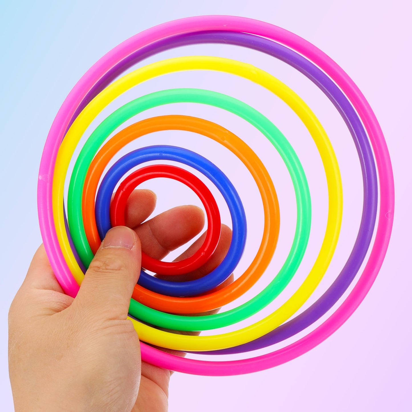 PATIKIL Plastic Toss Ring 4 Sizes, 40 Pack Sports Rings Toss Game Speed and Agility Practice Rings for Carnival Outdoor Games Supplies Bean Bags Throwing, Red/Blue