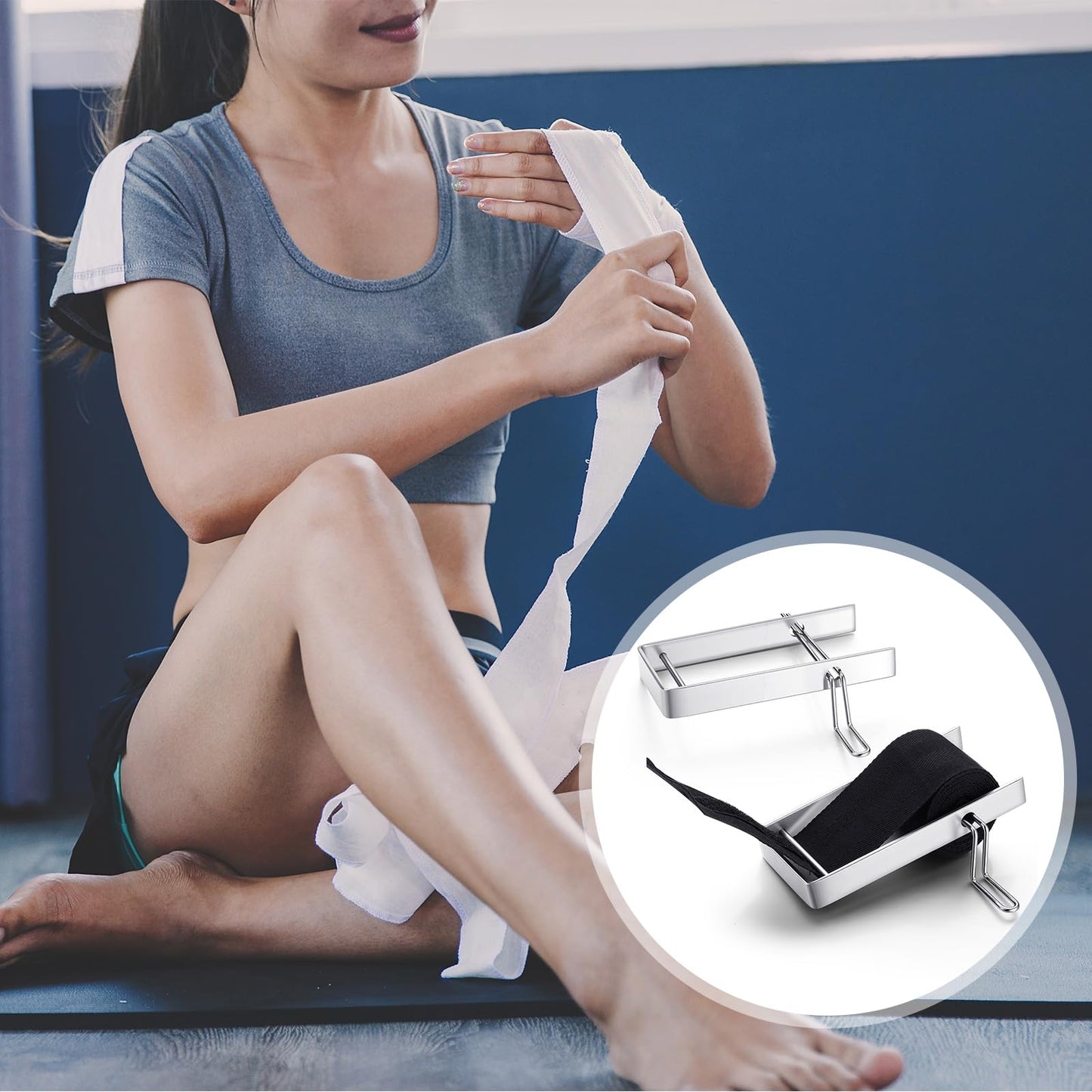 Lanties 2 Pack Hand Wrap Roller Stainless Steel Wrist Roller Portable Zip Hand Wraps Equipment Fits 2" Wide & Any Lengths Wraps