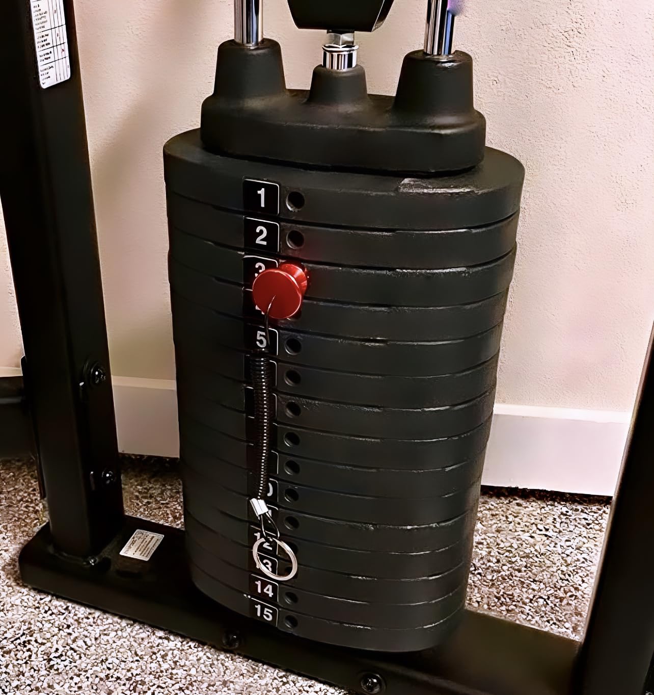TreadLife Fitness Universal Weight Stack Pin for Commercial Gym or Home Gym | Heavy Duty Magnetic 3/8" Diameter Extra Long 5.5" Pin Insert | Health Club Grade Steel | Red