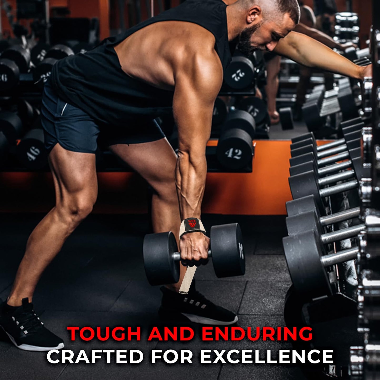 Weight Lifting Straps Wrist Support Padded Neoprene Gym Cross Training Hand Bar weightlifting Straps Fitness Bodybuilding Power Exercise Grips Deadlift Men Women (Half White)
