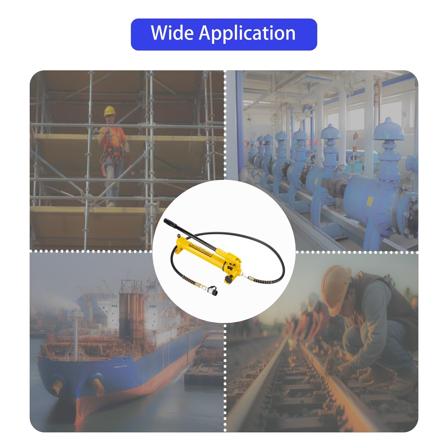 SLIYXTWIO CP-700 Hydraulic Hand Power Pump - Portable with 10000psi Max Pressure Output, Compatible with Jack, Cutter, Puncher and Other Hydraulic Tools