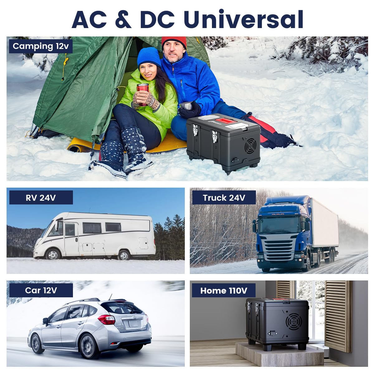 HCALORY 8KW Diesel Air Heater All-in-one 110V AC & 12V DC Support with Altitude Mode 5L Fuel Tank Portable Parking Heater Bluetooth APP Control Heating for Car Truck Boat RV Campers