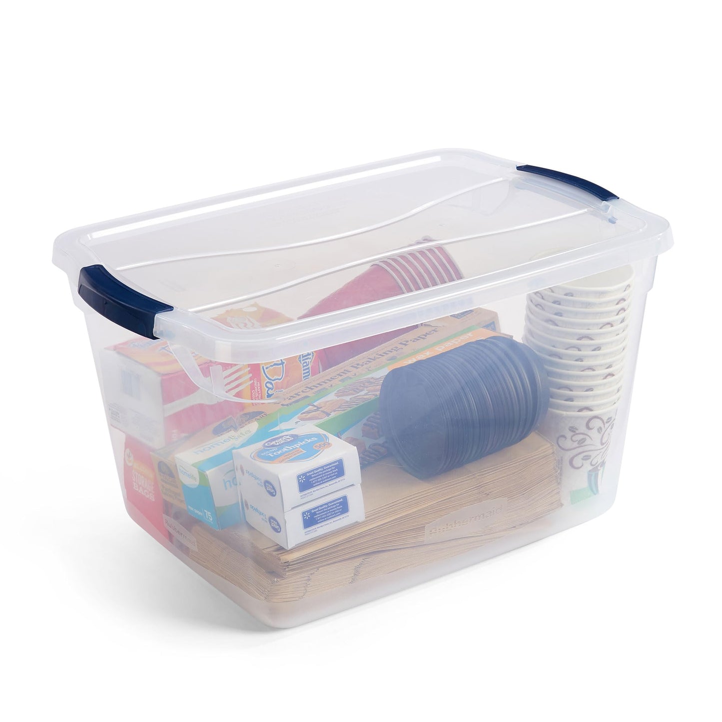 Rubbermaid Cleverstore Clear 32 Qt, 6 Pack Stackable Plastic Storage Bins with Lids, Great for Closet and Laundry Storage, Organizing in the Home