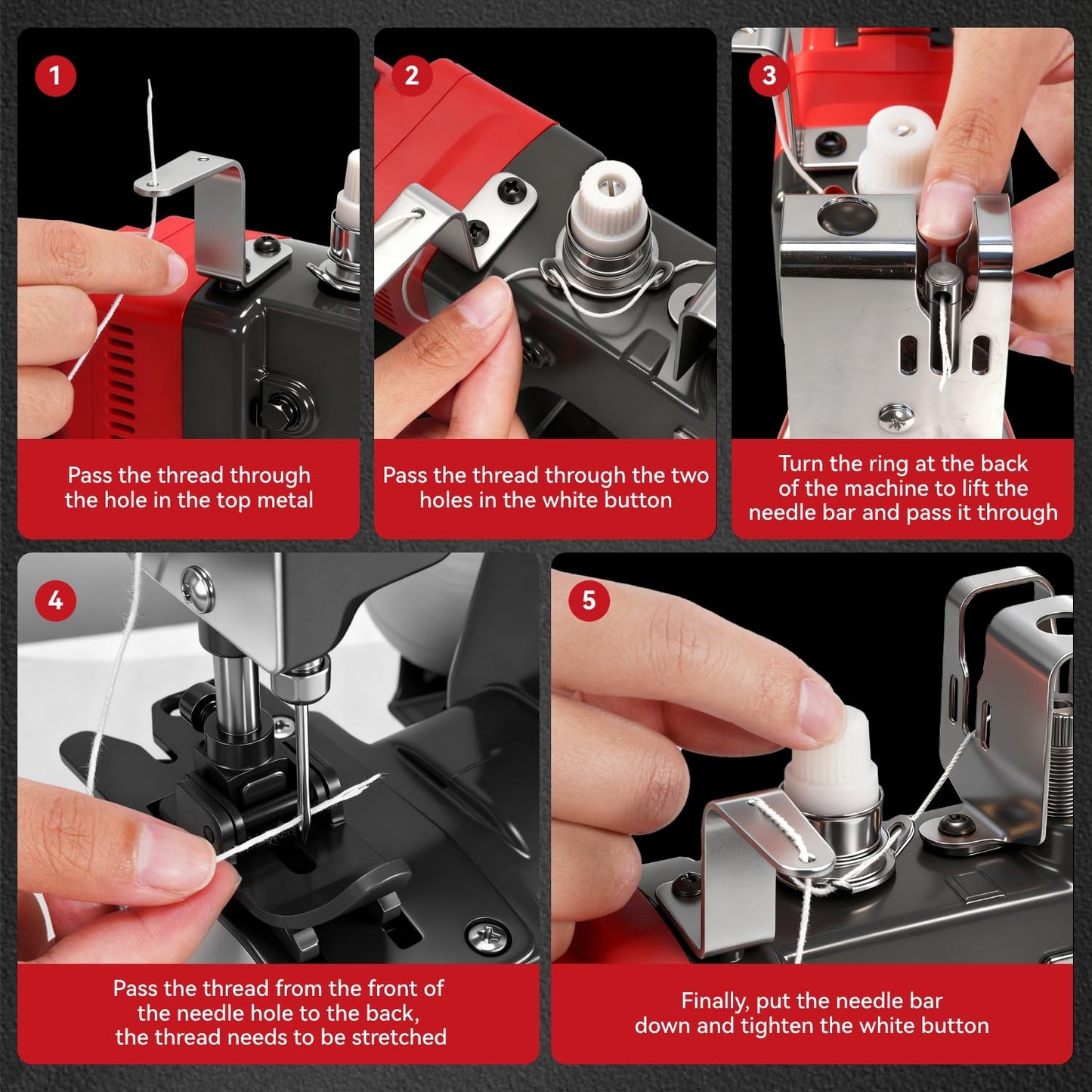 Cordless Bag Closing Machine with 2x3.0A Batteries, Brushless Motor, Battery Bag Sewing Machine Portable Bag Closer Stitcher Packing Machine for Feed Sacks, Rice Bags, Burlap Sack