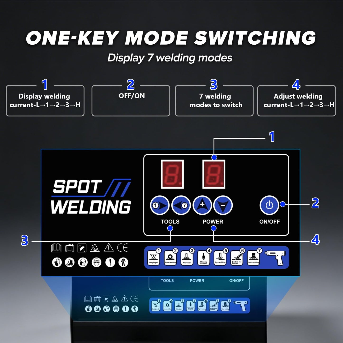 MR CARTOOL Stud Welder Dent Repair Kit 3.5KW Dent Puller Spot Welder with 6 Welding Modes, 95℃ Overheat Protection, Manual/Auto 4200A Body Repair Dent Remover Tools for Car Motorcycle Truck(90F)
