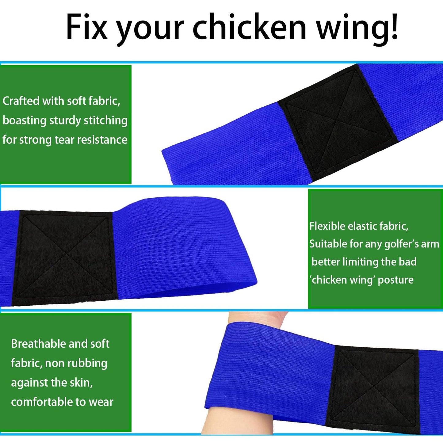 Siciwelely Golf Swing Training Kit with Wrist Strap/Arm Band/Storage Bag, Golf Swing Training Aid to Correct Wrist Angle & Develop Muscle Memory,Golf Wrist Swing Brace Corrector for Golf Beginners