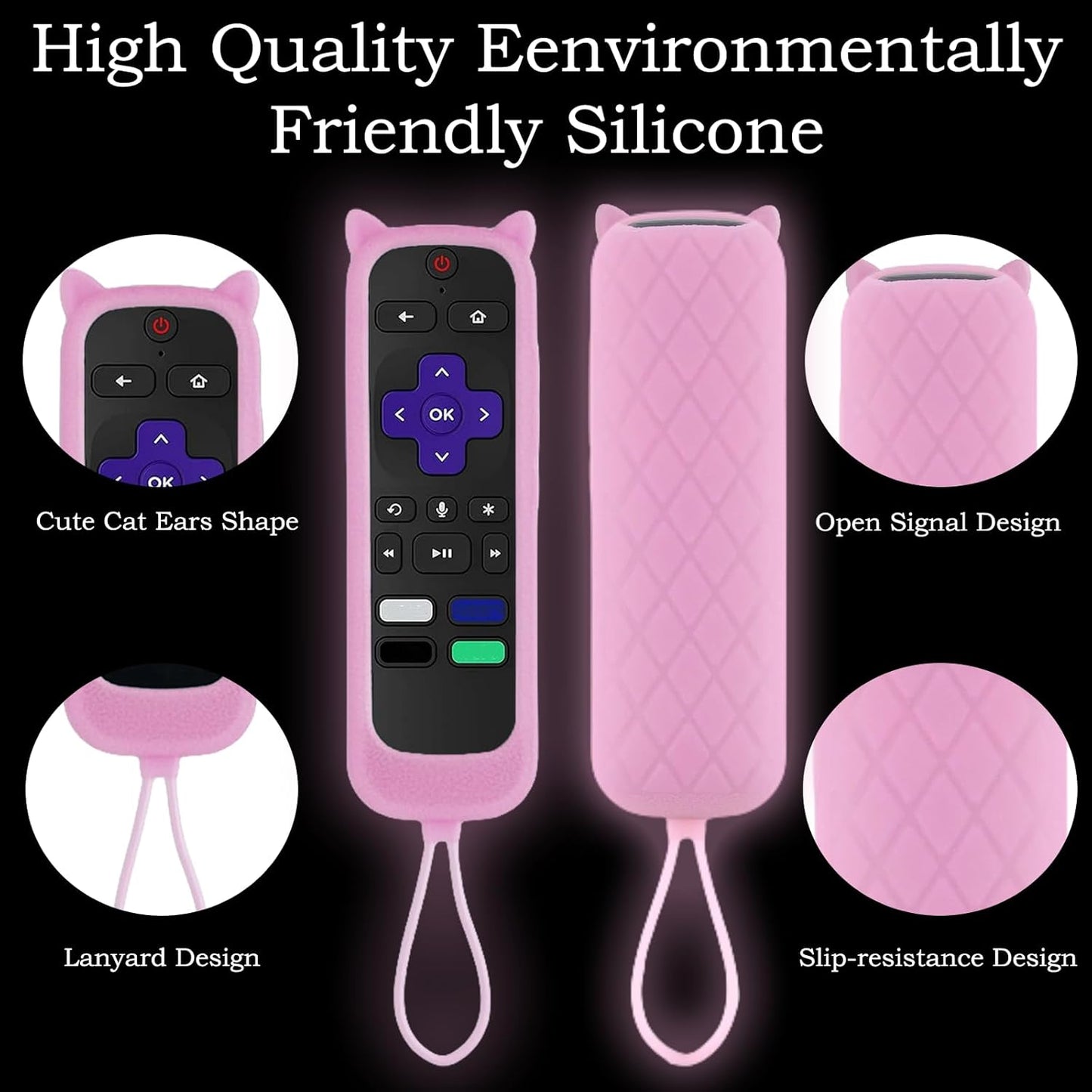 Gavyqier 2Pack 4K+ 2021 4K 2021 Remote Case for Roku | TCL | Hisense - Silicone Universal Protective Controller Sleeve