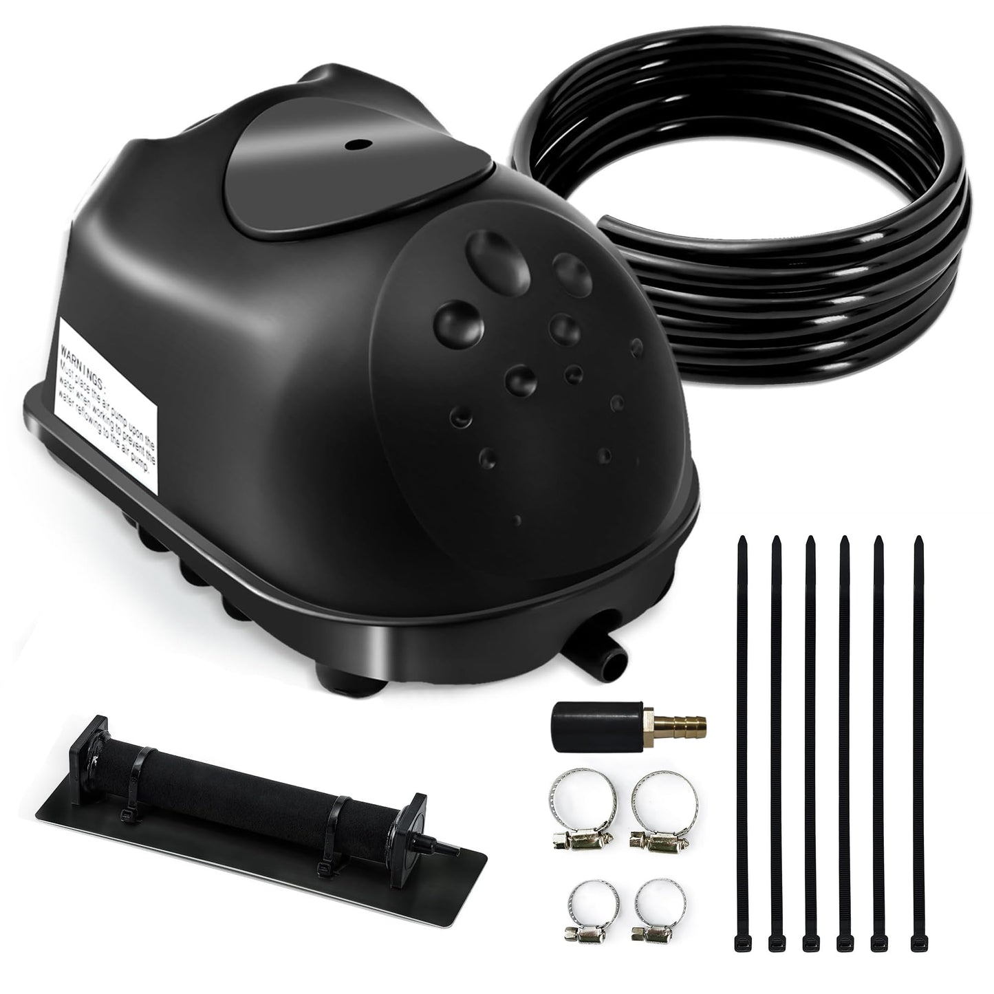 Luckerain Pond Aerator 8000 Gallons Koi Pond Air Pump, Aerators for Outdoor Ponds,Air Pump with Weighted Air Line and Submersible Diffuser Stick
