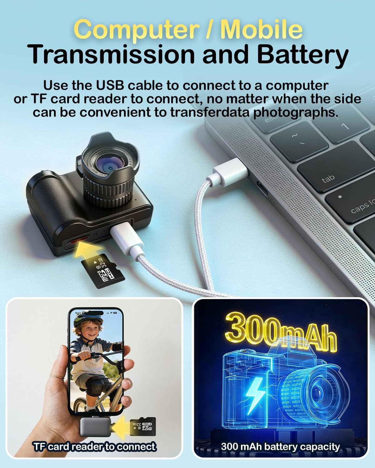 WZVZ Camera,1080P 4X 8GB Mini Keychain Digital Tiny Portable Camera with Zoom, SD Card & Full Accessories, Ideal
