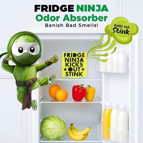 Fridge Ninja Compact Fridge Deodorizer - 2 Pack Activated Carbon for Superior Odor Control