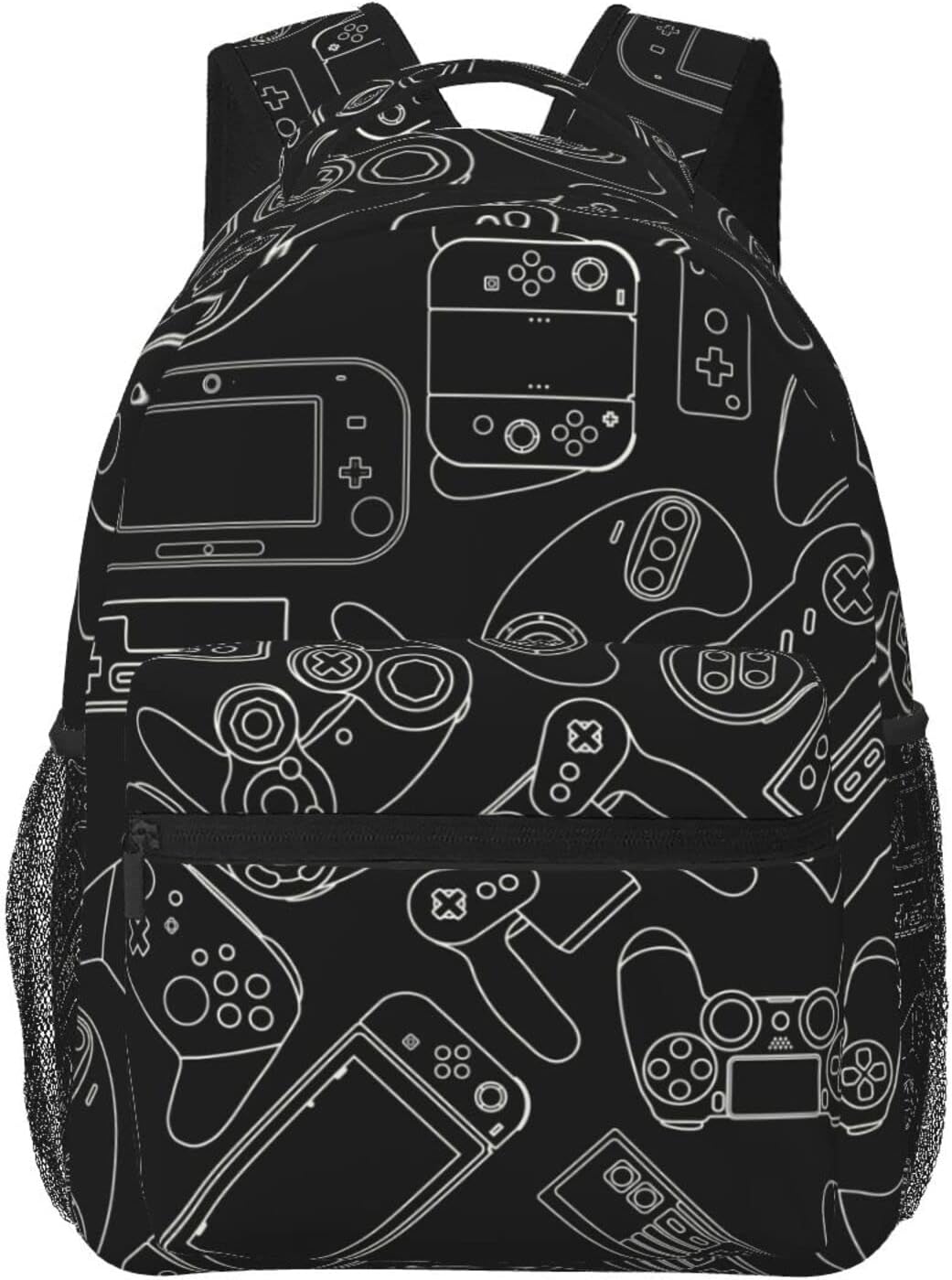 Fiokroo Backpack Backpacks Daypack Video Game Controller Black Background School Bag For Students Teens Men Women