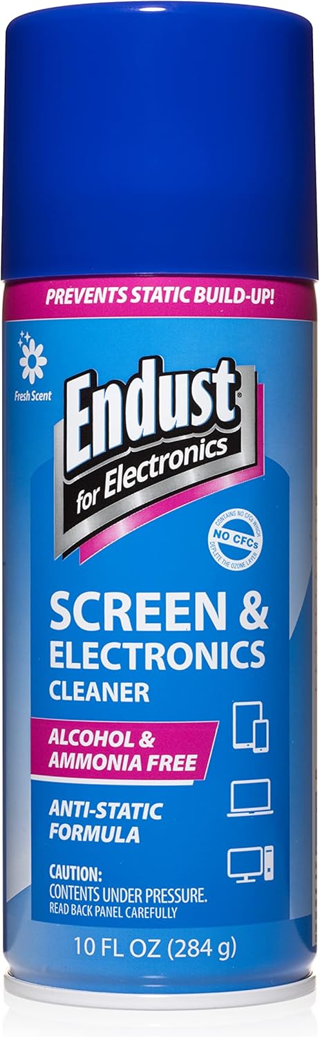 Endust Ammonia 10 oz. (096010) for Electronics; Anti-Static Screen & Electronics Multi-Surface Cleaning Spray; Foaming