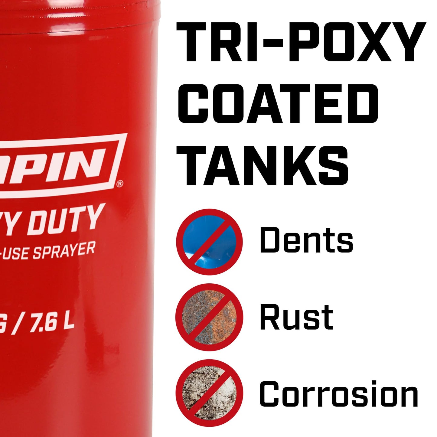 Chapin 1244 Sprayer, 2 Gallon Tri-Poxy Funnel Top Sprayer for Professionals and Contractors Applications, Chemical-Resistant Seals with Die Cast Metal Pump Handle