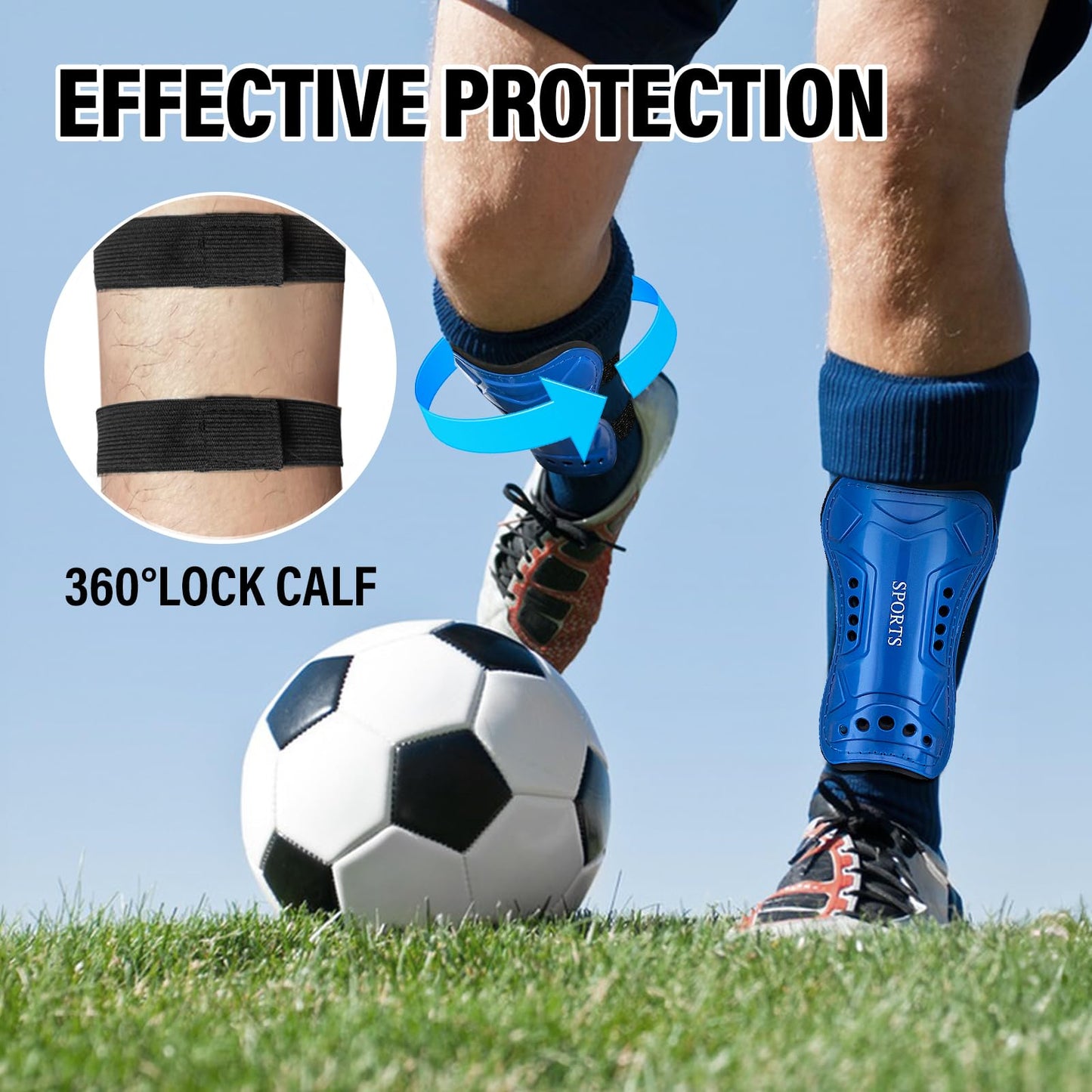 Shin Guards Soccer Kids - 2 Pairs Shin Guards for Youth and Adults, Shin Pads Protective Equipment for Football Games, Kids Shin Guard Sleeves for Boys, Gils, Toddler, Child (Medium)