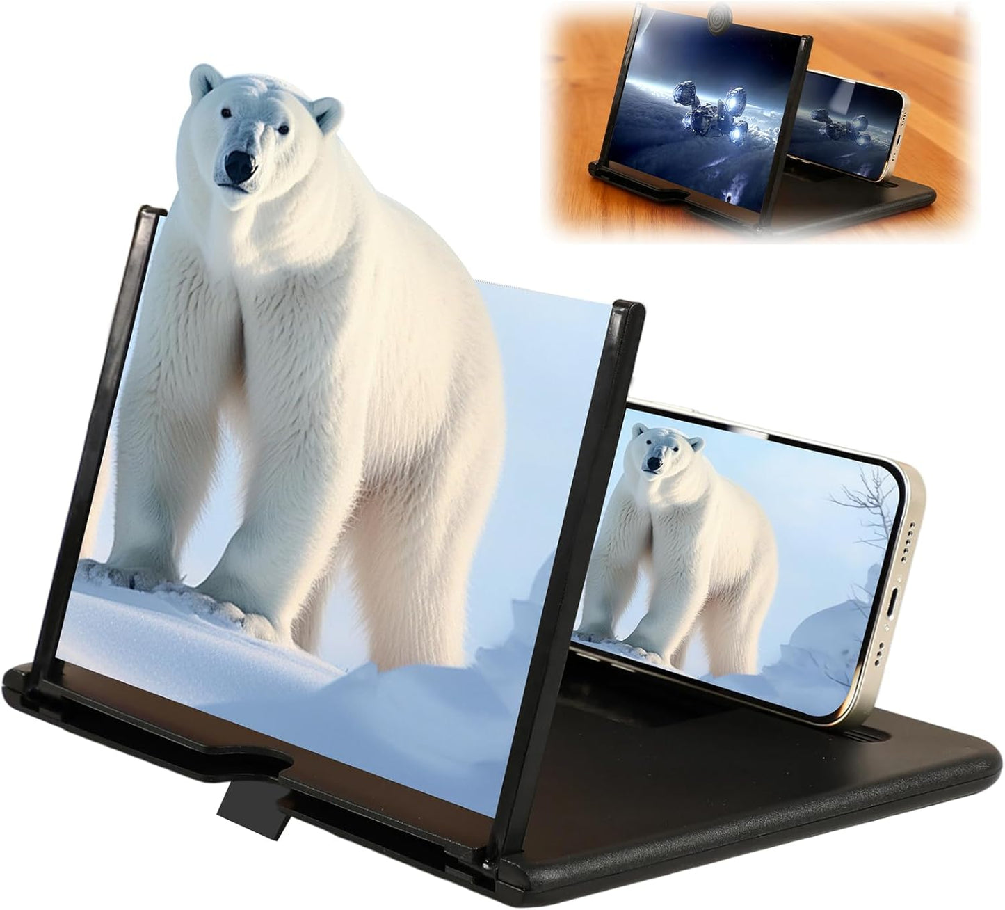 BSonata Version,3D 12inch) Screen Magnifier HD Mobile Phone Magnifier Projector Screen Enlarger for Movies, Videos