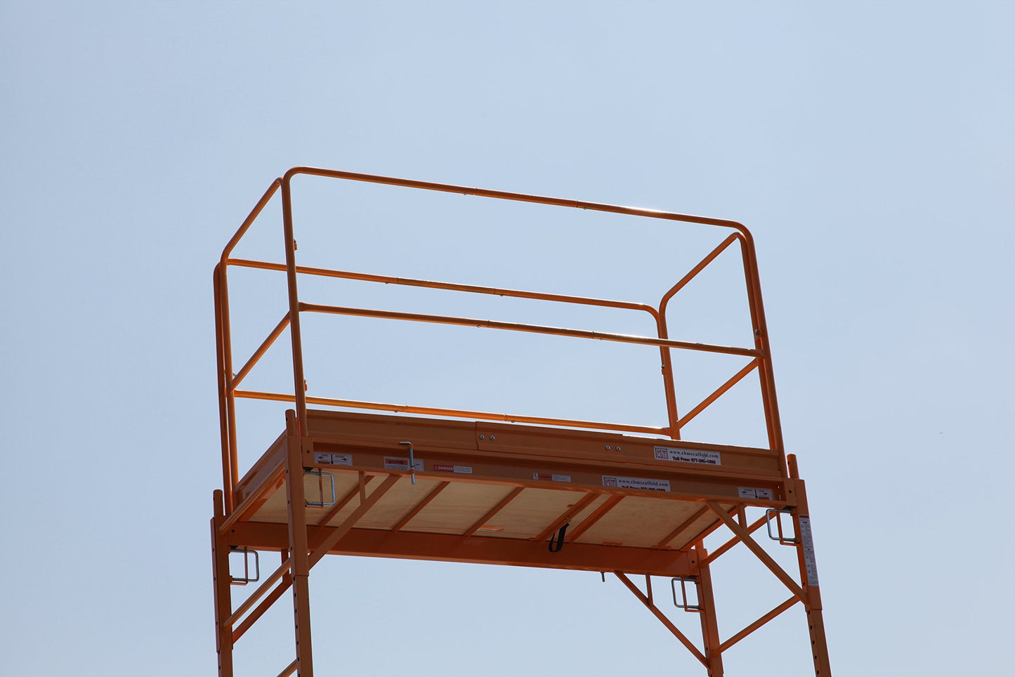 CBM Scaffold Rolling Tower Standing at 17' High with Hatch Deck Guard Rail and U Lock Brace CBM1290