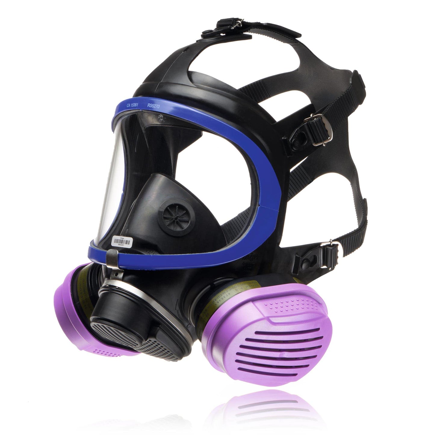 Dräger X-plore 5500 Full-Face Respirator Mask + 2x Combination Cartridge OV/AG/HF/FM/CD/AM/MA/HS/P100 | One size fits most | NIOSH Certified Eye and Respiratory Protection, Anti-Fog, 180° View