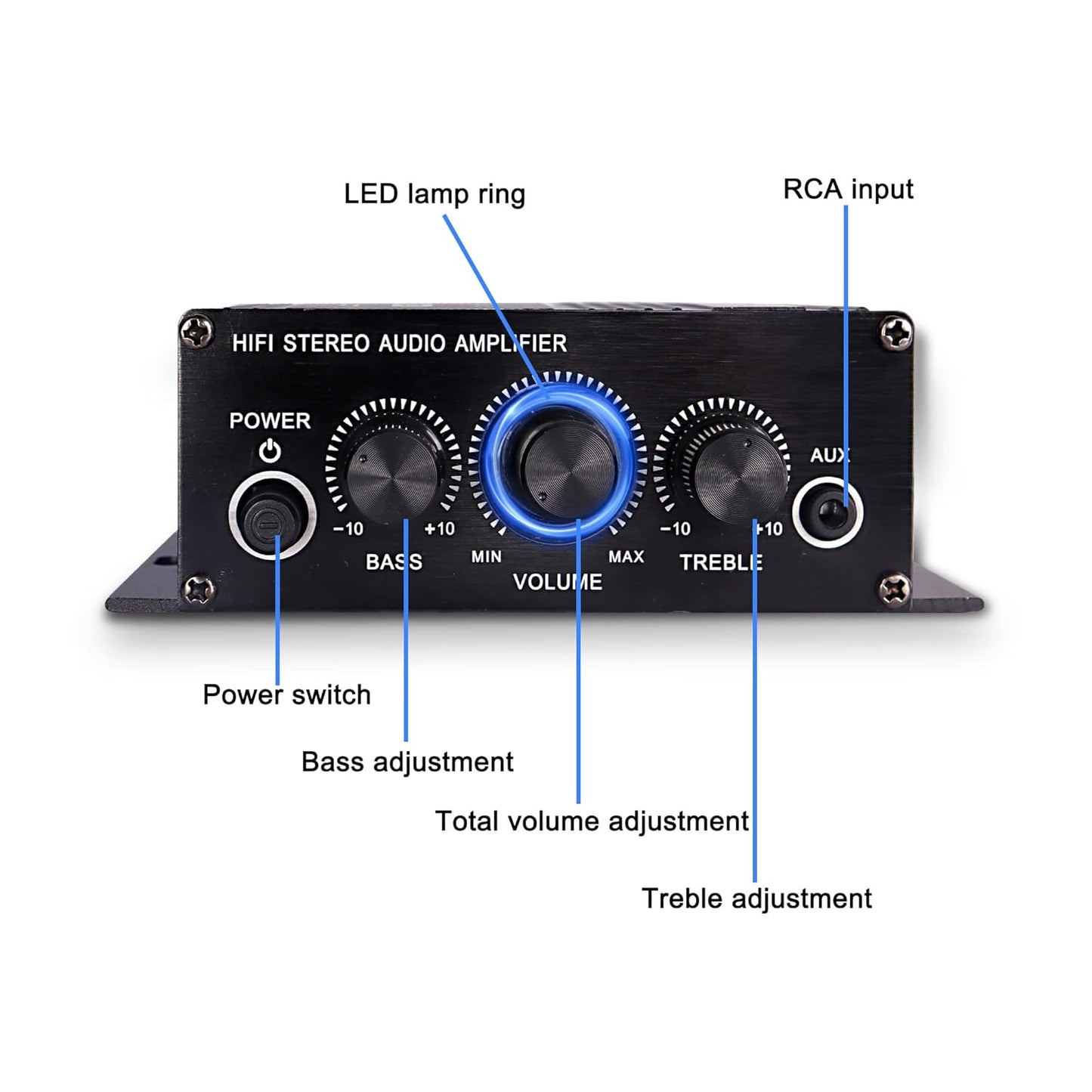 12V 2 MP3 XMSJSIY HiFi Stereo Audio Amplifier for Car Channel HiFi Bass Audio Subwoofer Amp for Cars CD DVD Player