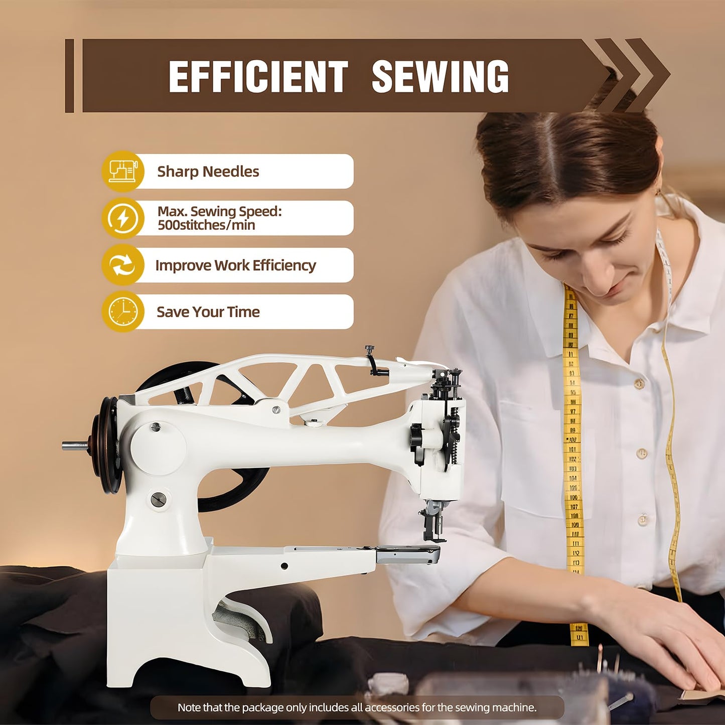 Leather Sewing Machine for Patch Repair - Hand Crank Industrial Double-Headed Needle Patcher for Boots, Slippers, and Canvas - Durable Sewing Equipment