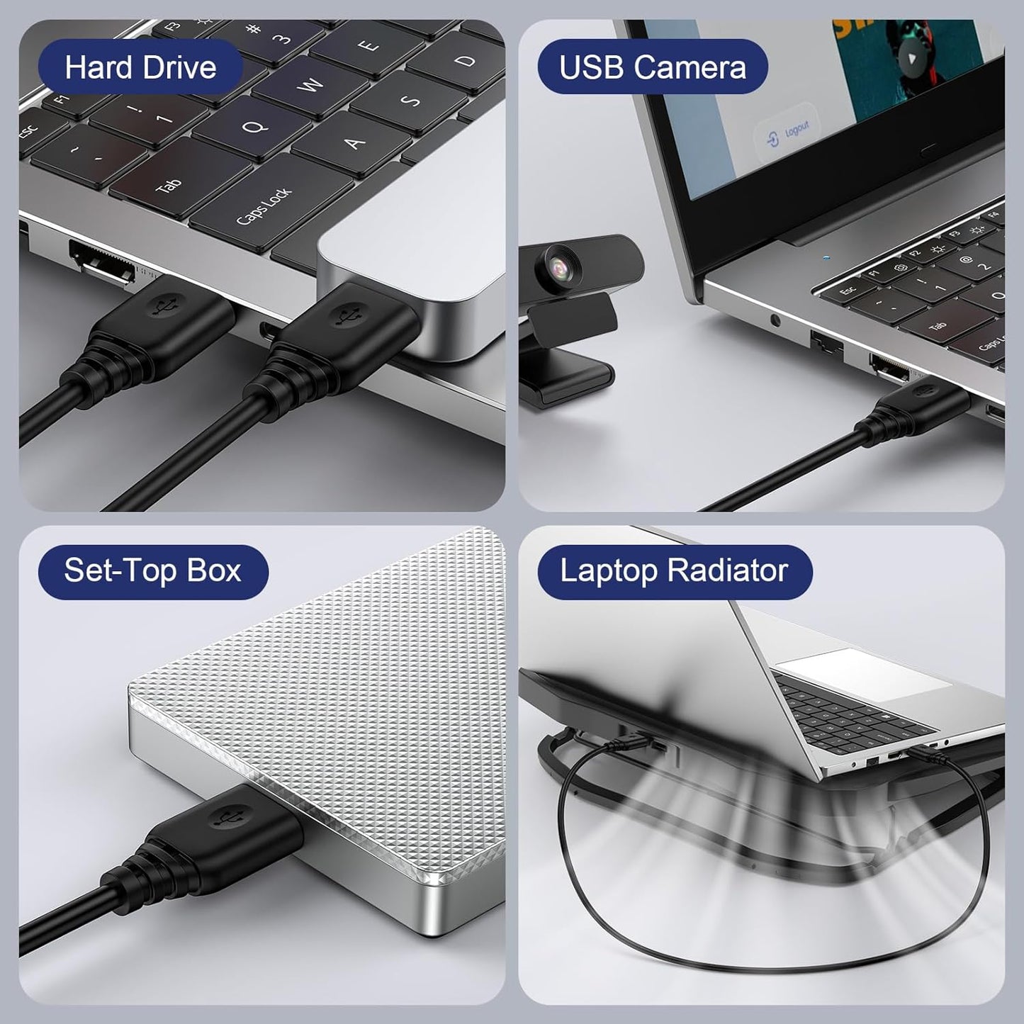 CIQILY 10FT,USB 3.0 USB A to USB A Cable to USB Cable,USB A Male to Male Cable Double End USB Cord Compatible for Hard