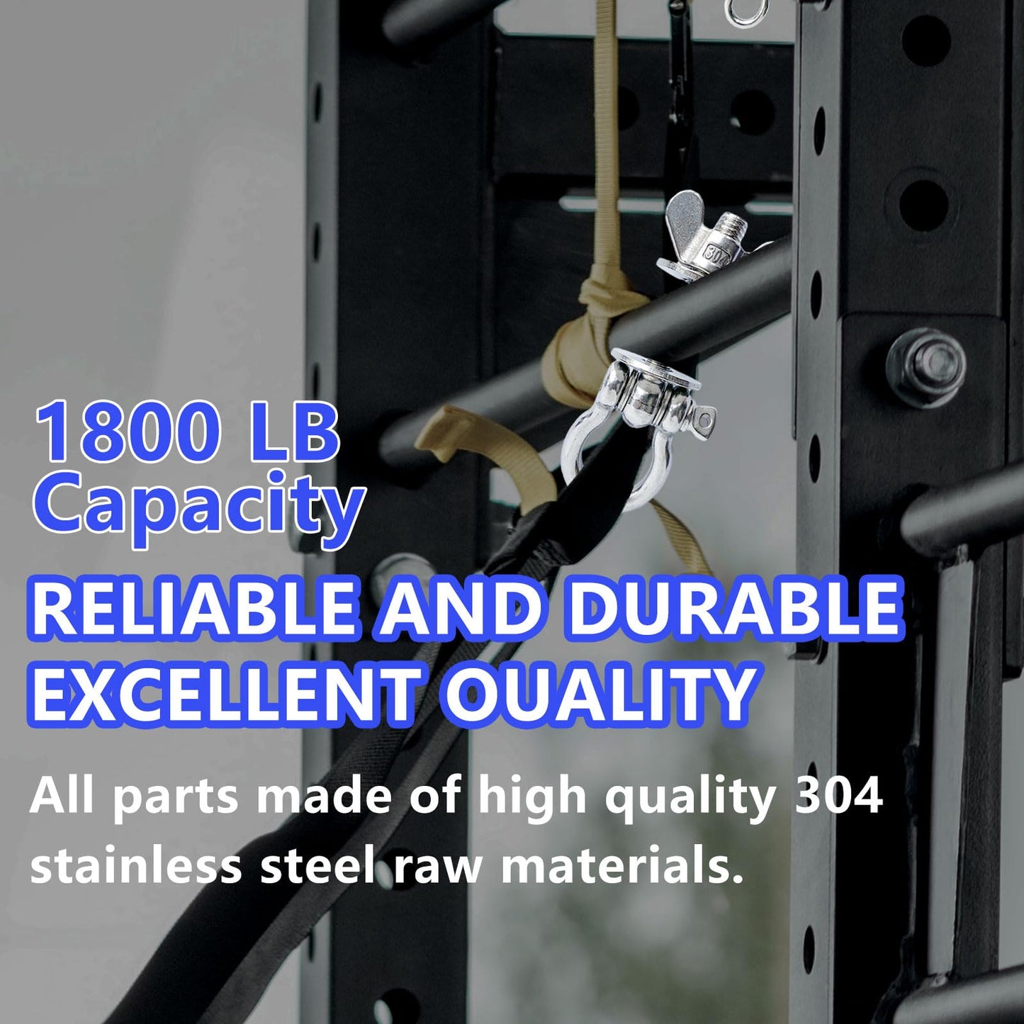 QKWL 2-Pack Heavy Duty Power Rack Attachments - Resistance Band Hooks & O-Ring Squat Rack Accessories | Durable Steel Band Pegs for Crossfit, Power Cage, Home Gym | Easy Installation, Universal Fit