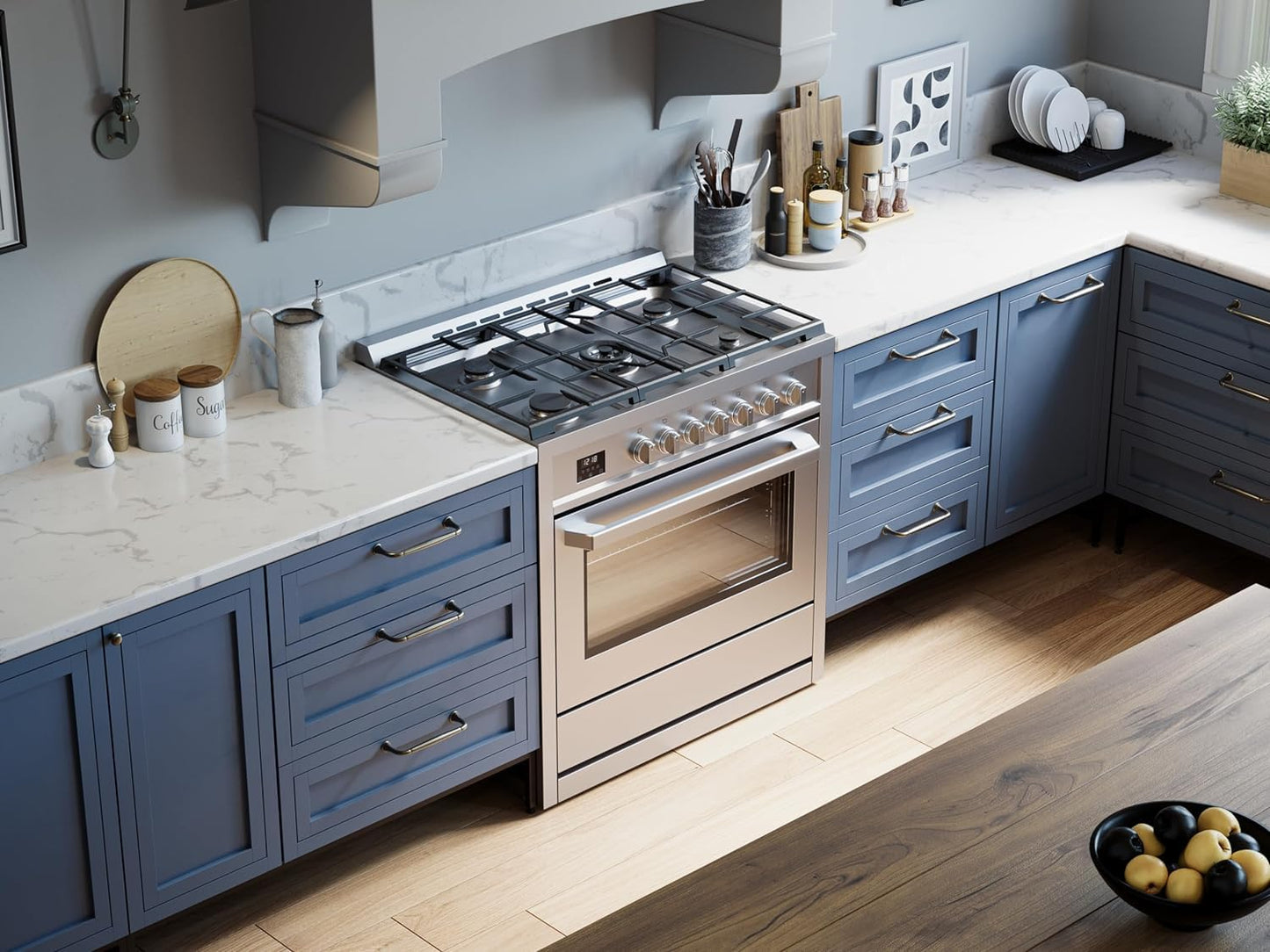 Rangaire RRG361TS 36" Gas Range Oven with Timer - Stainless Steel, Sealed Burners, Convection Fan, Easy Reach Racks