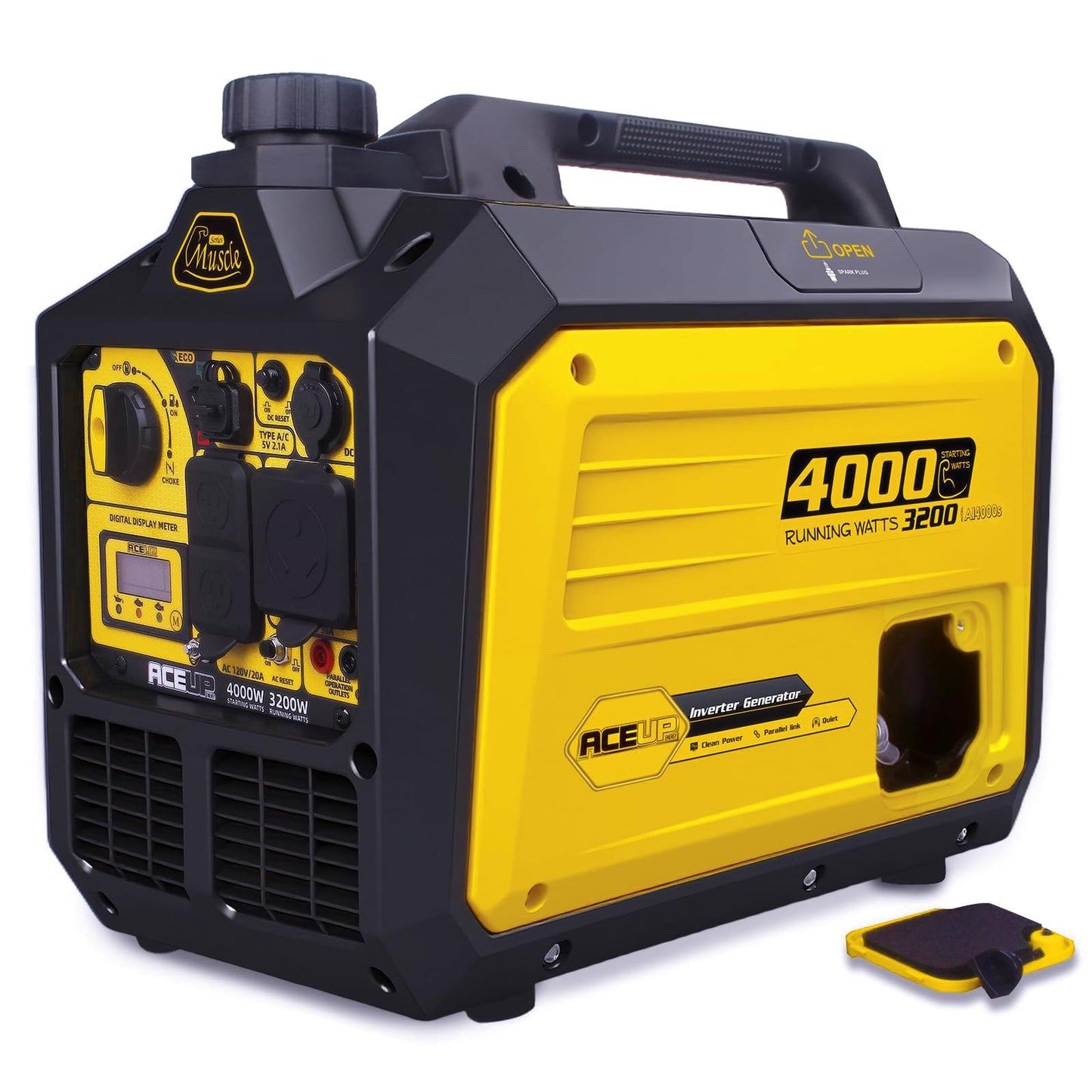 Aceup Energy 4000 Watt Portable Inverter Generator 149cc, Super Quiet Gas Generator for Home, RV-Ready, EPA Compliant ideal for Father's Day