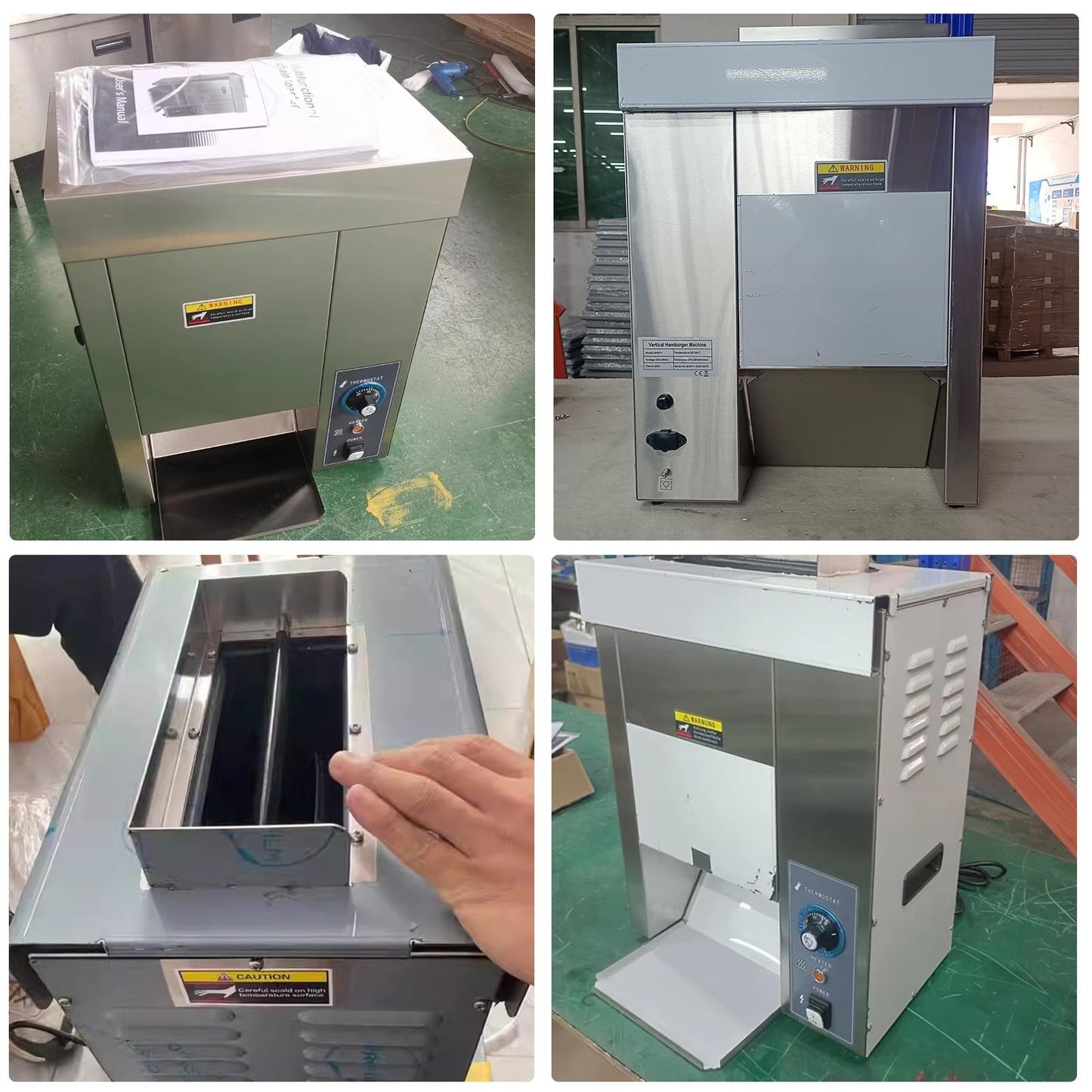 Kolice Commercial Fully Automatic Burger Machine, Electric Chain Type Toast/Bun/Bread Baking Heating Machine,Temperature Adjustable, Thickness Adjustable