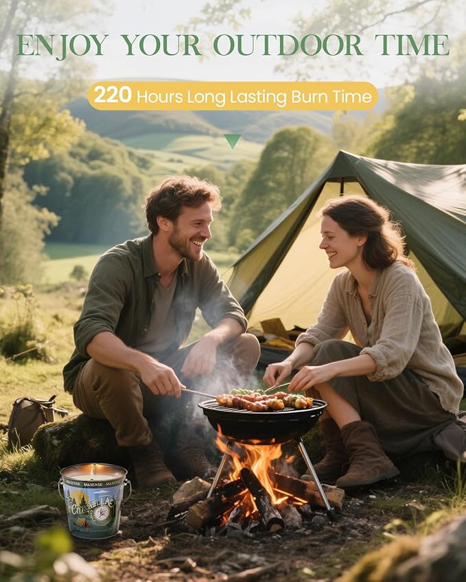 M&SENSE Citronella Candles Outdoor, 220 Hours Burn Citronella Oil Soy Candle for Patio Camping, 41.5oz Large Long Lasting Natural Verbena Rose Summer Candles for Indoor Home Scented