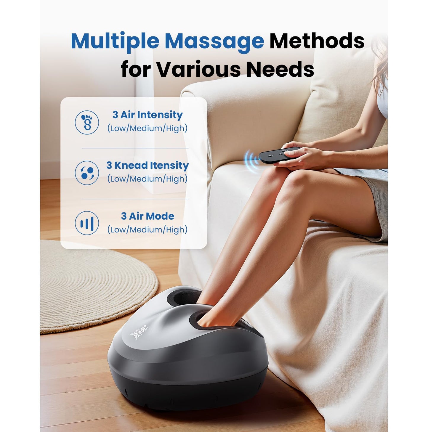 BOB AND BRAD Foot Massager Machine with Heat and Remote, Fits up to Size 14, Fathers Day Dad Gifts for Men Husband, Shiatsu Deep Kneading Foot Massager with 3 Adjustable Modes for Standing Worker