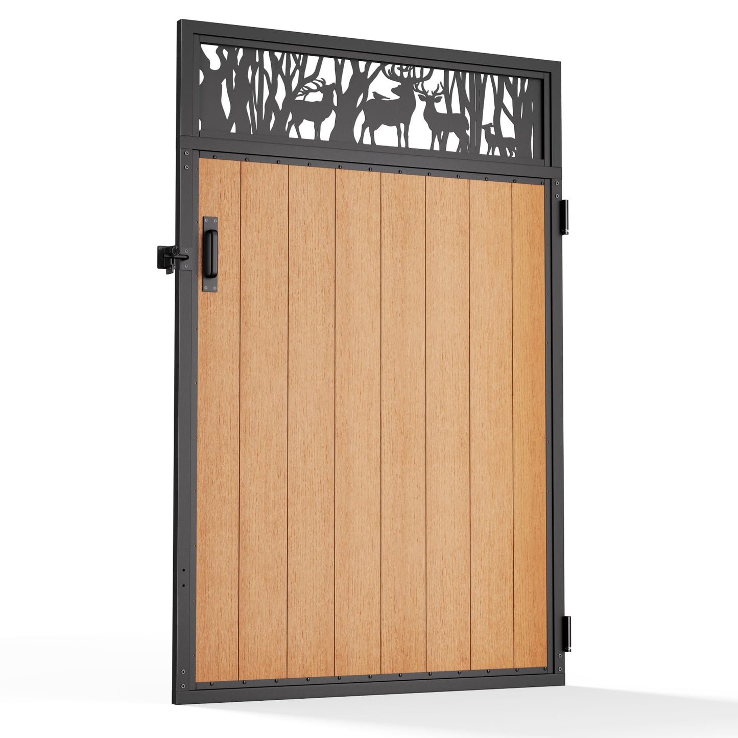 Prinfort 4x6FT (46.78"W X 70.8"H) 201 Stainless Steel Anti Sag Wooden Fence Gate Kit Heavy Duty Garden Gate Frame Hardware Kit Reinforcement (Left/Right Free-Installation)