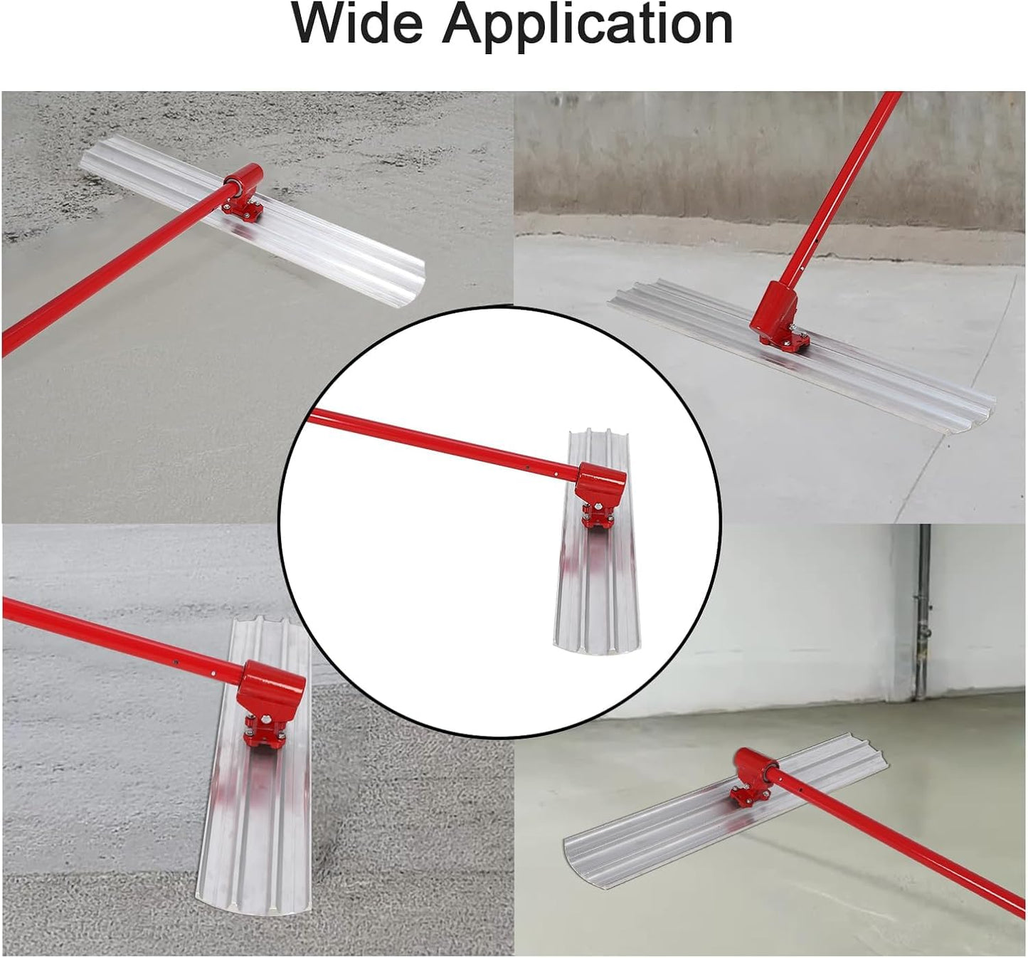 Bull Float Concrete 48x8" Bull Float Tool Kit, Concrete Float Tool, Magnesium Concrete Float, with 4 Handles and Bull Float Bracket for Concrete Finishing, Aluminum Alloy (No Box)