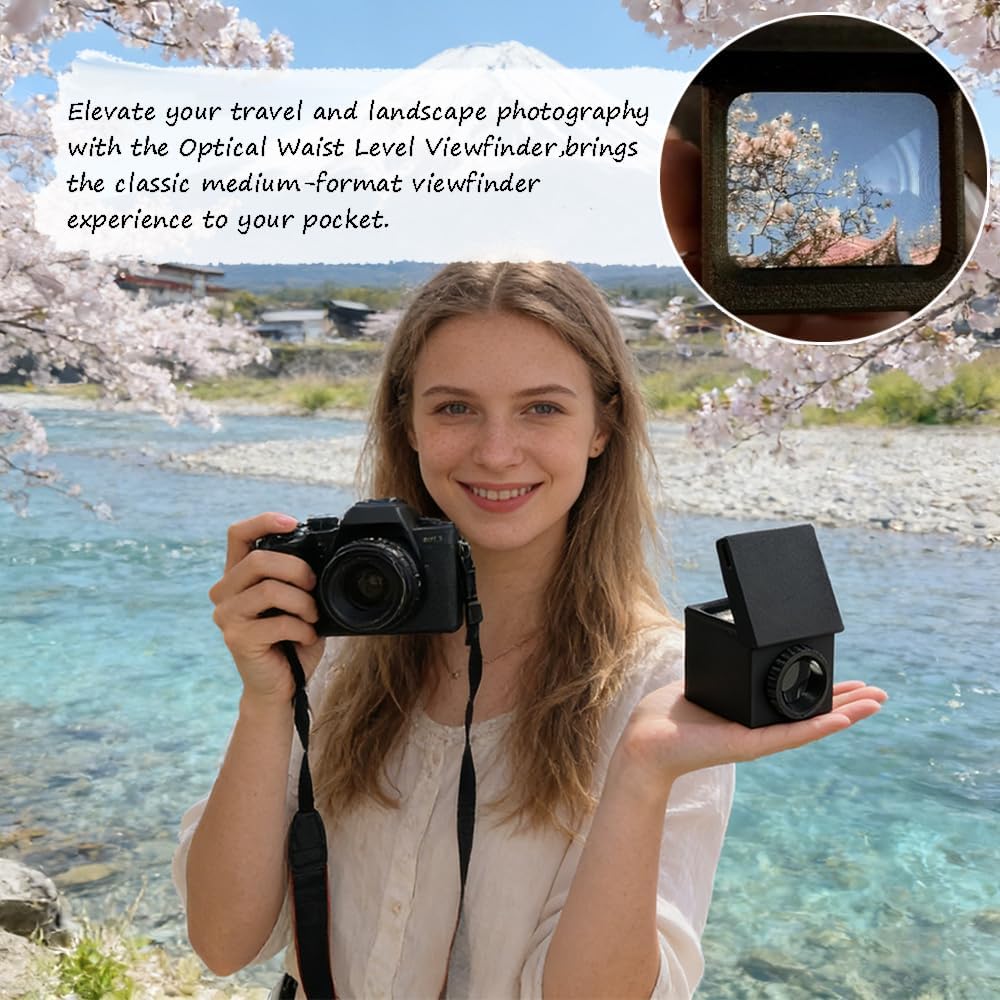 Catcher,3D Ouliget Optical Waist Level Viewfinder,View Printed Waist-Level Camera Viewfinder Frame,Travel Scenery Photo