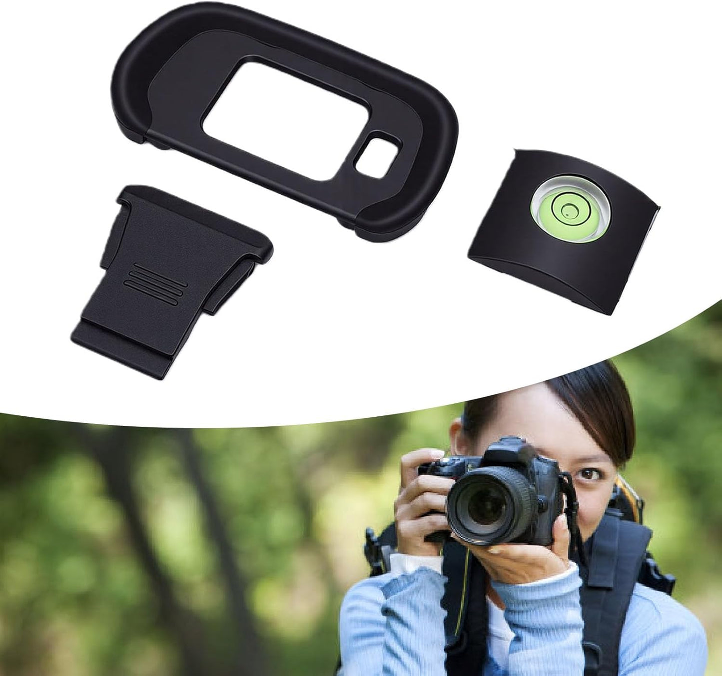 R7 Dpofirs AntiDust Hot Shoe Cover & Eyecup | Soft Silicone Viewfinder Cup with Bubble Level