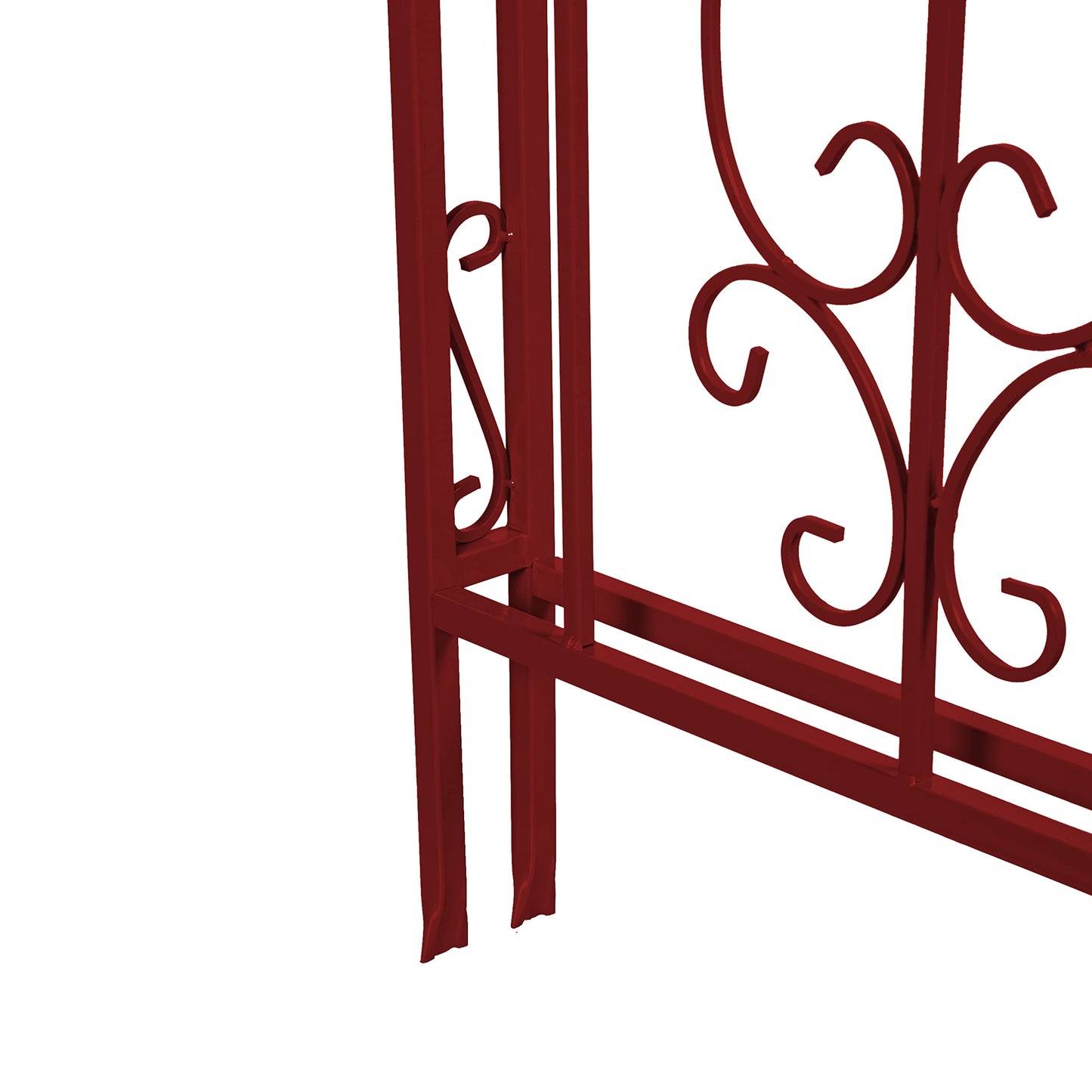 Plow & Hearth Arch Metal Outdoor Garden Arbor, 84 inches Tall, Iron Trellis Lattice for Climbing Plants, Wedding Arch, Outdoor Patio Décor (Red)