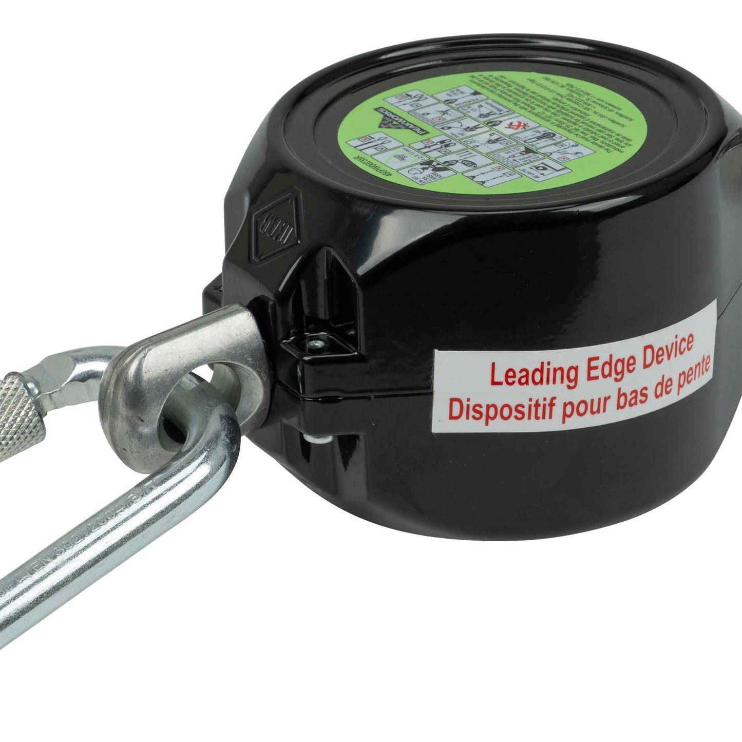 Peakworks Fall Protection Leading Edge Self Retracting Device (SRD) - 10 ft Single Leg Web with Form Hook - Certified ANSI Z359.14-2021 Class 2 LE SRD (Available in Multiple Lengths & Styles)