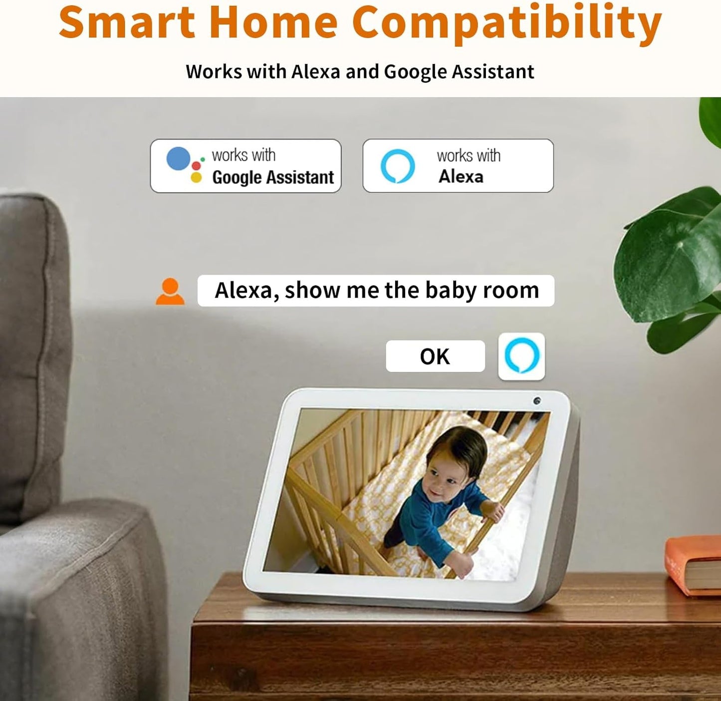 Alaga 2 32G WiFi Indoor Security Camera, Baby Monitor, AI Motion Detection, Way Audio, Night Vision, Cloud and SD Card