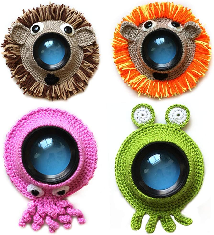 Vornetil Shutter Hugger, Camera Buddies Shutter Hugger Photography Props, Handmade Pet Knitted Lens Accessories Pet