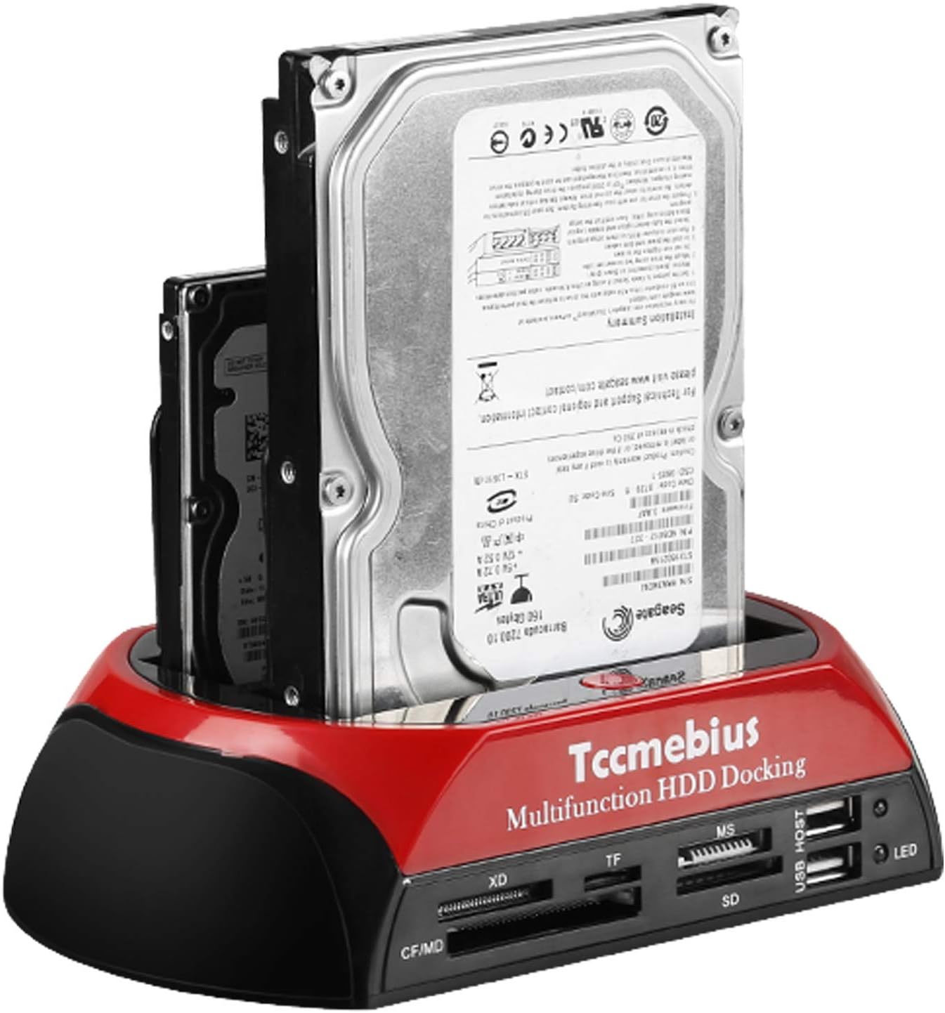 Tccmebius TCC-S862-US 2.0 2.5 3.5 Inch 1 2.0 2.5" 3.5" Hard Drive Docking Station, USB to SATA IDE Dual Slots External