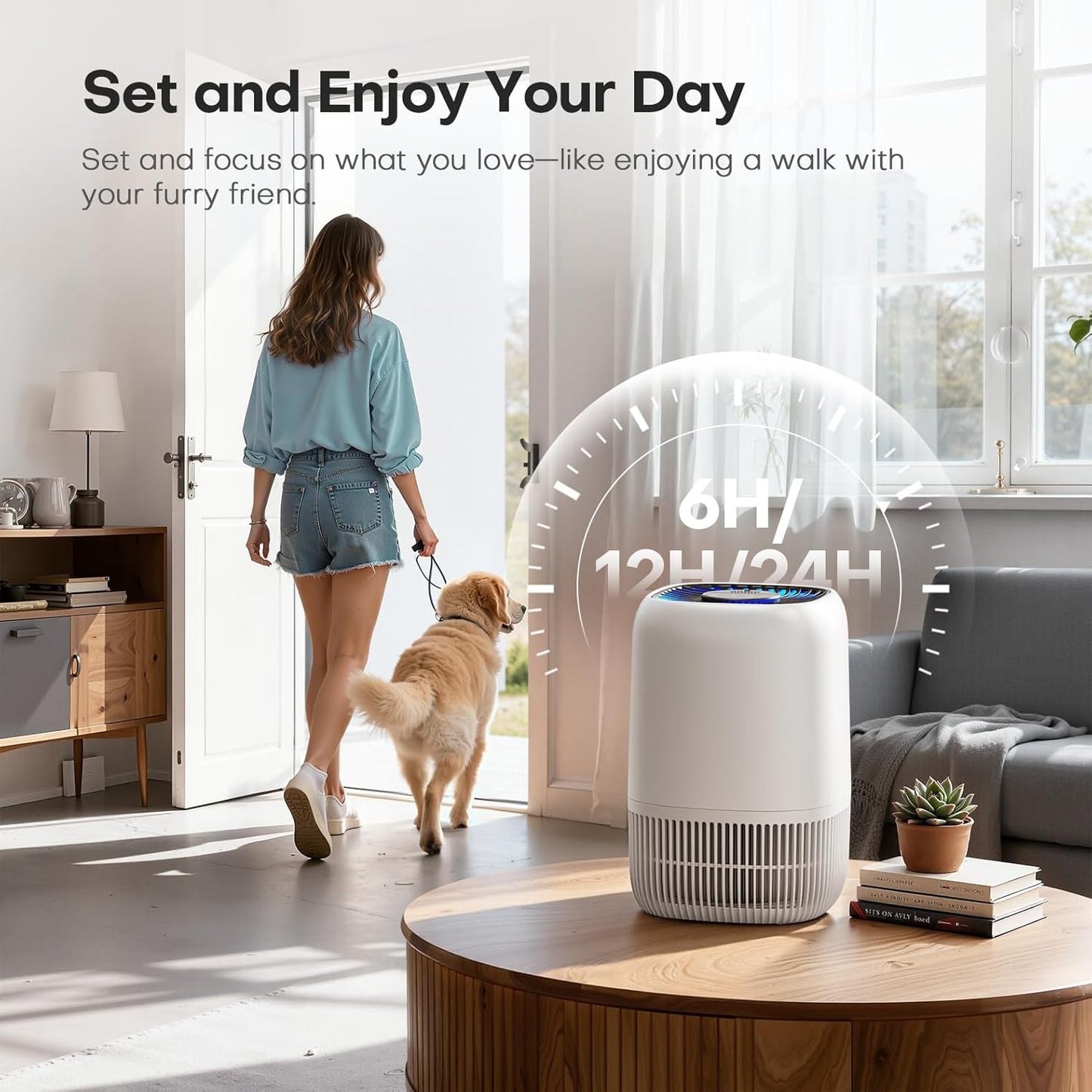 Vital Breeze Air Purifier - High-Efficiency Filter with Night Light & Timer | 2-Pack for Home & Office
