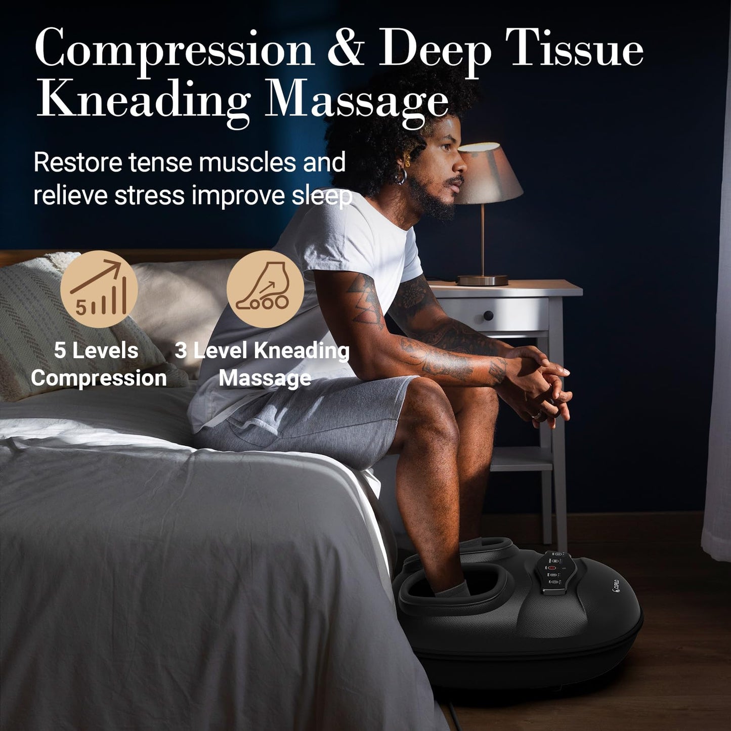 Smart Foot Massager with Heat for Neuropathy and Pain Relief - [2026 New Version], FSA Eligible HSA, Deep Kneading Foot Massager for Plantar Fasciitis, APP Mobile Remote Control, Gifts for Women Men