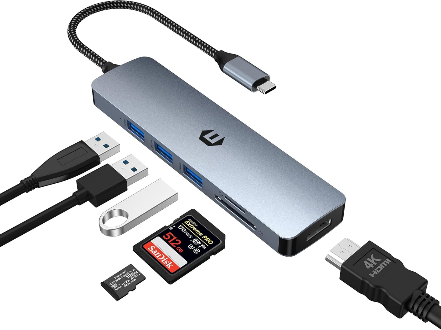 Tymyp 6 1 3.0 3.0) USB C Hub, in USB C Dock for Mac Pro/Air, High-Performance USB Docking Station for Dell, Surface