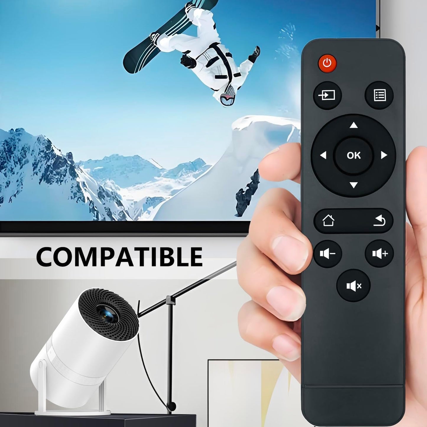 Muvxeznli AK-69,OWNKNEW K11 Replacement Remote Control Compatible with PANSEBA Mini Portable Movie Projectors
