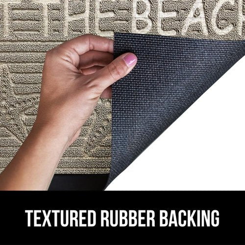 GORILLA GRIP Waterproof All-Season WeatherMAX Doormat - Natural Rubber, Stain & Fade Resistant, 29x17, Sand Beach