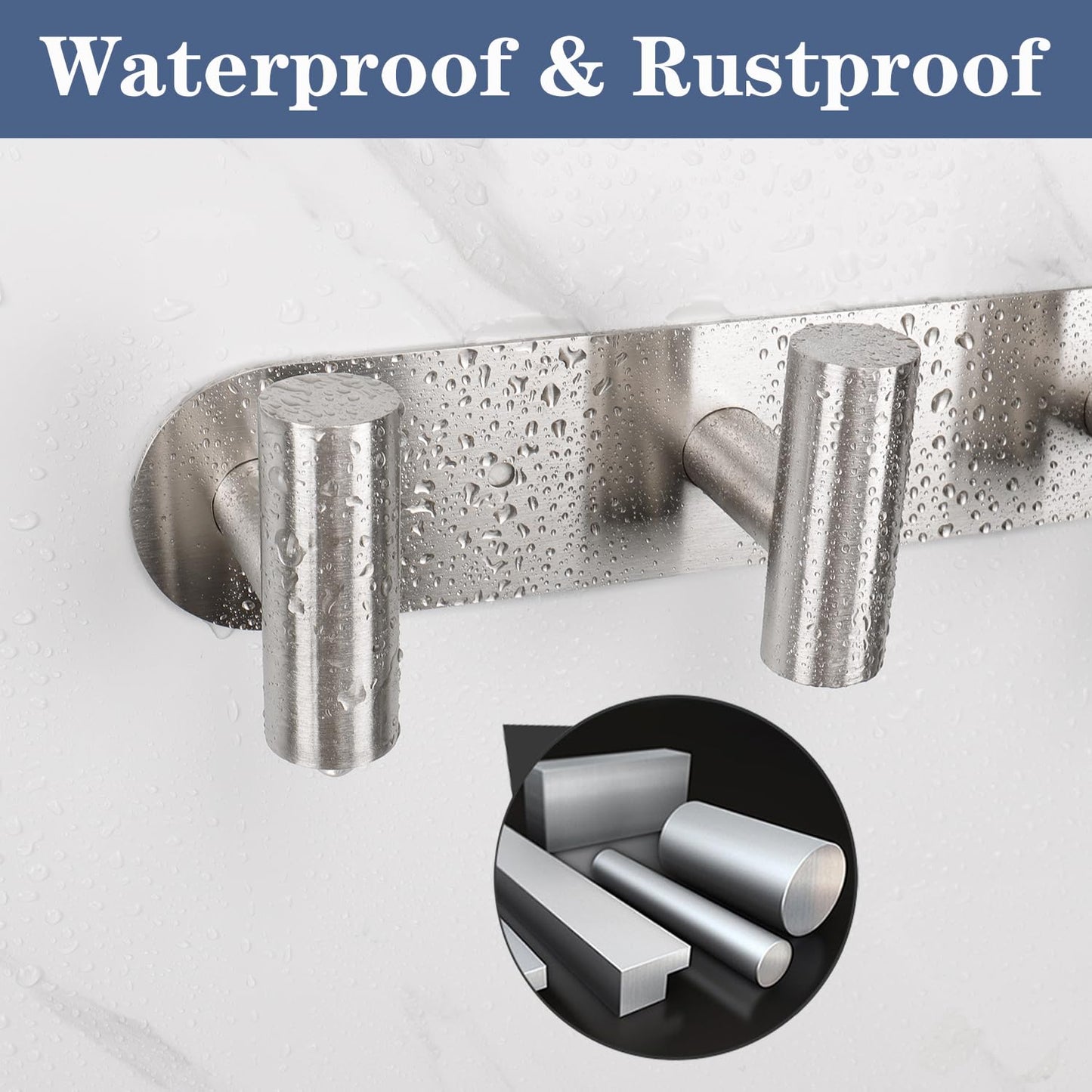 Vanloory Coat Hook Rack, Wall Mounted Rack with 4 Hooks, Heavy Duty Towel Rack Wall Hooks for Hanging Jacket, Stainless Steel Coat Hanger for Bathroom Entryway Mudroom (Brushed Nickel)