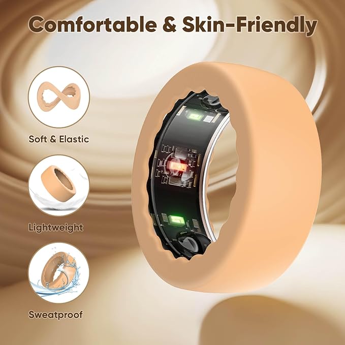 BO&DQQ 15 Pack Ring Cover Compatible with Oura Ring Gen 4 /Gen 3/ Samsung Galaxy/RingConn/ULTRAHUMAN, Anti-Scratch Elastic Silicone Case Protector for Men Women Working Out Gym